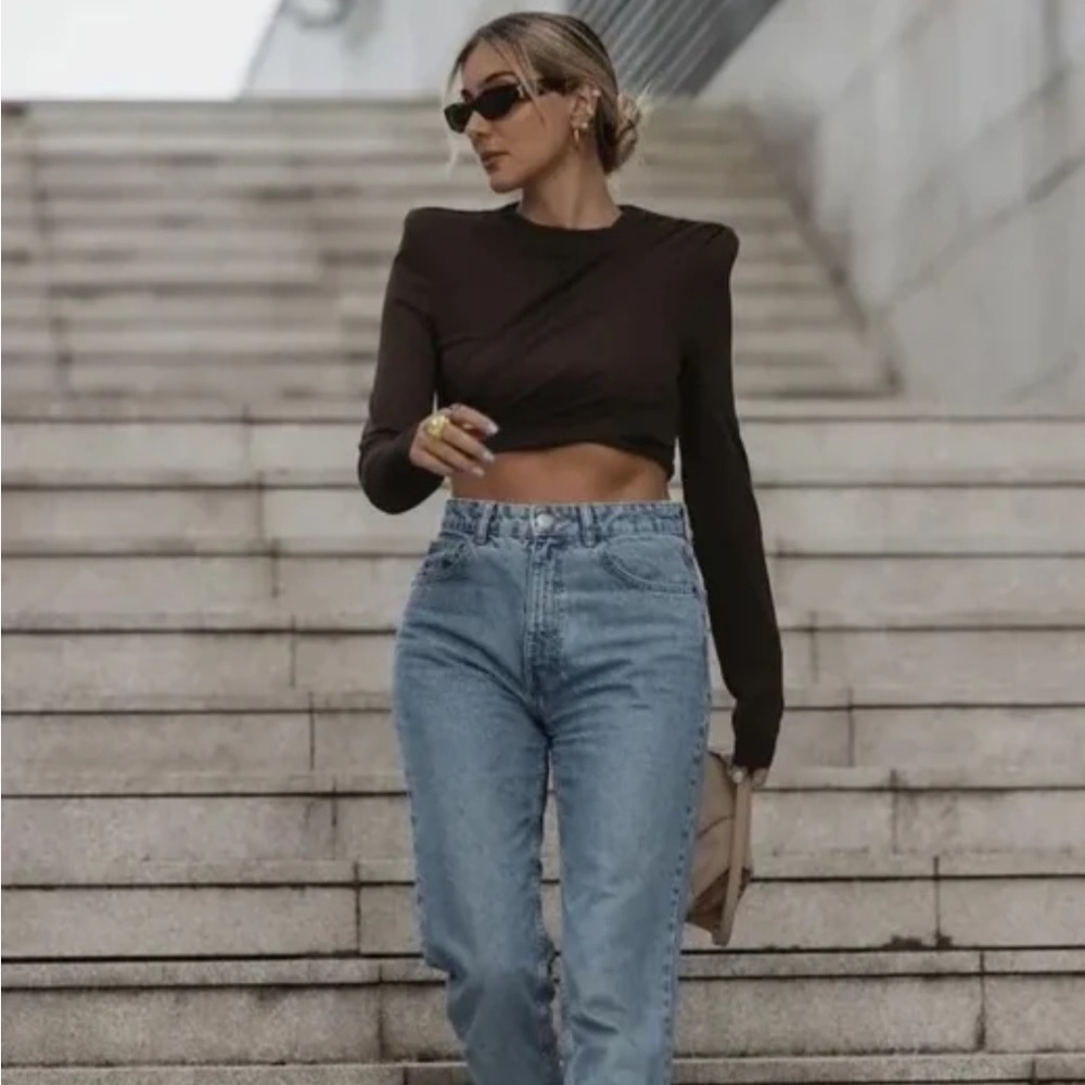 Zara Khaki Crop Top